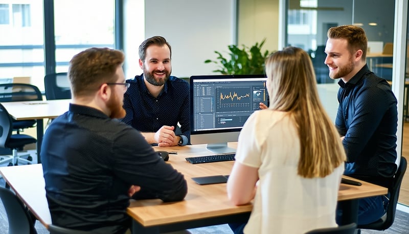 Balke Associates team collaborating on software solutions Balke Associates team collaborating on software solutions